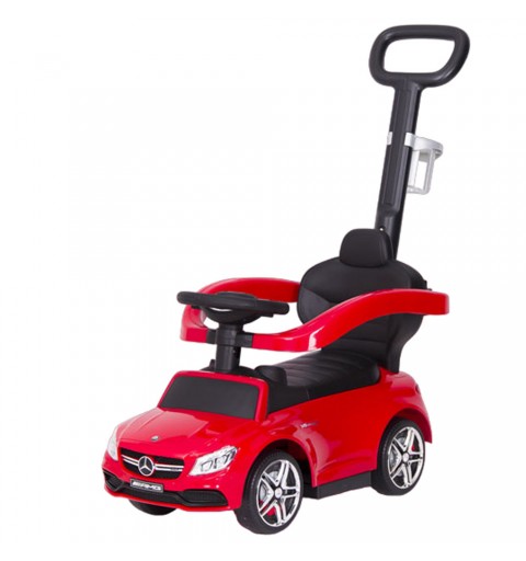 Mercedes Amg C63 - jeździk dla dziecka z pchaczem | Czerwony